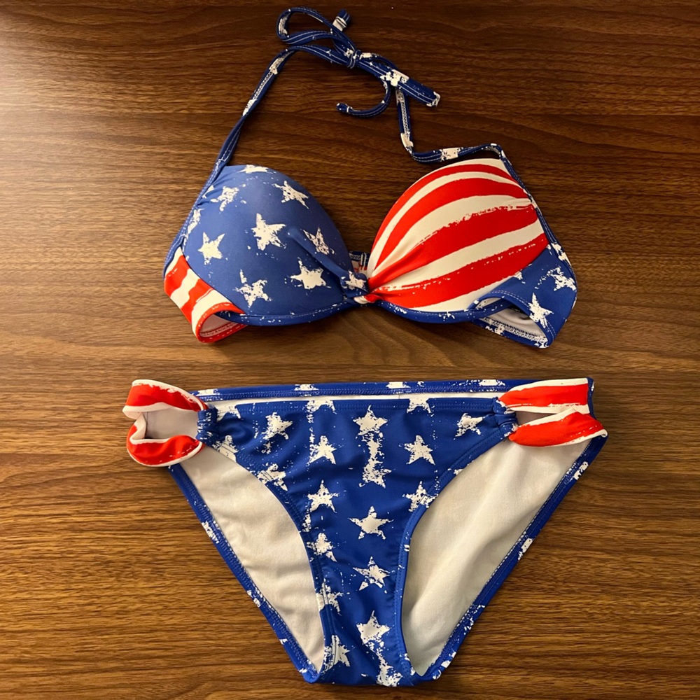 Patriotic American Stars and Stripes Bikini